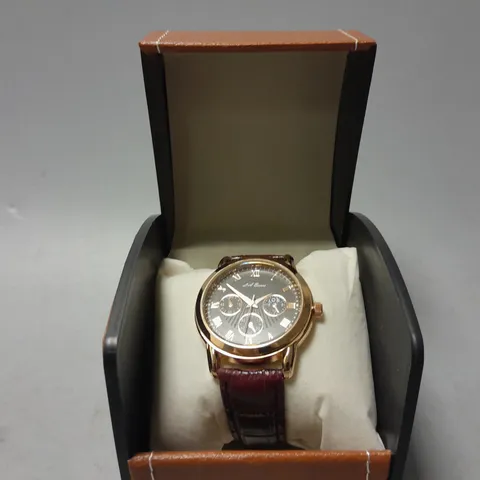 LA BANUS CHRONOGRAPH MOVEMENT LEATHER STRAP WRISTWATCH