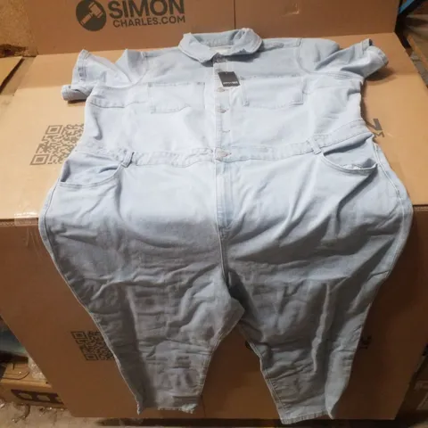 BOX CONTAINING APPROXIMATELY 2 BRAND NEW J D WILLIAMS DENIM BLUE BELTED JUMPSUITS - SIZE 26