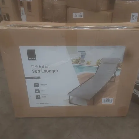 BOXED KEPLIN FOLDABLE SUN LOUNGER - GREY 