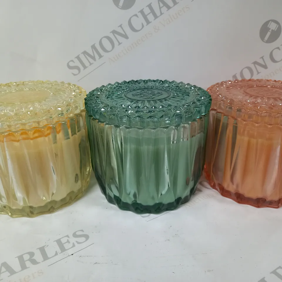 HOMEWORX  SET OF 3 FACETED 3 WICK CANDLES 