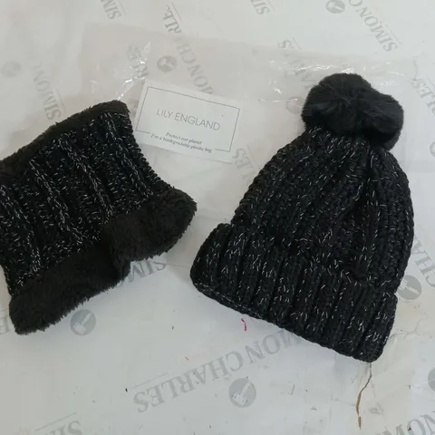 LILY ENGLAND G STONE WINTER COLLECTION HAT & MUFF SET