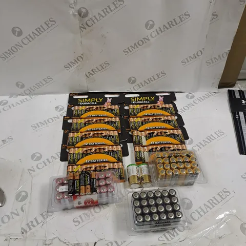 BOXED ASSORTMENT OF BATTERIES TO INCLUDE, DURACELL, PROCELL, INDUSTRIAL