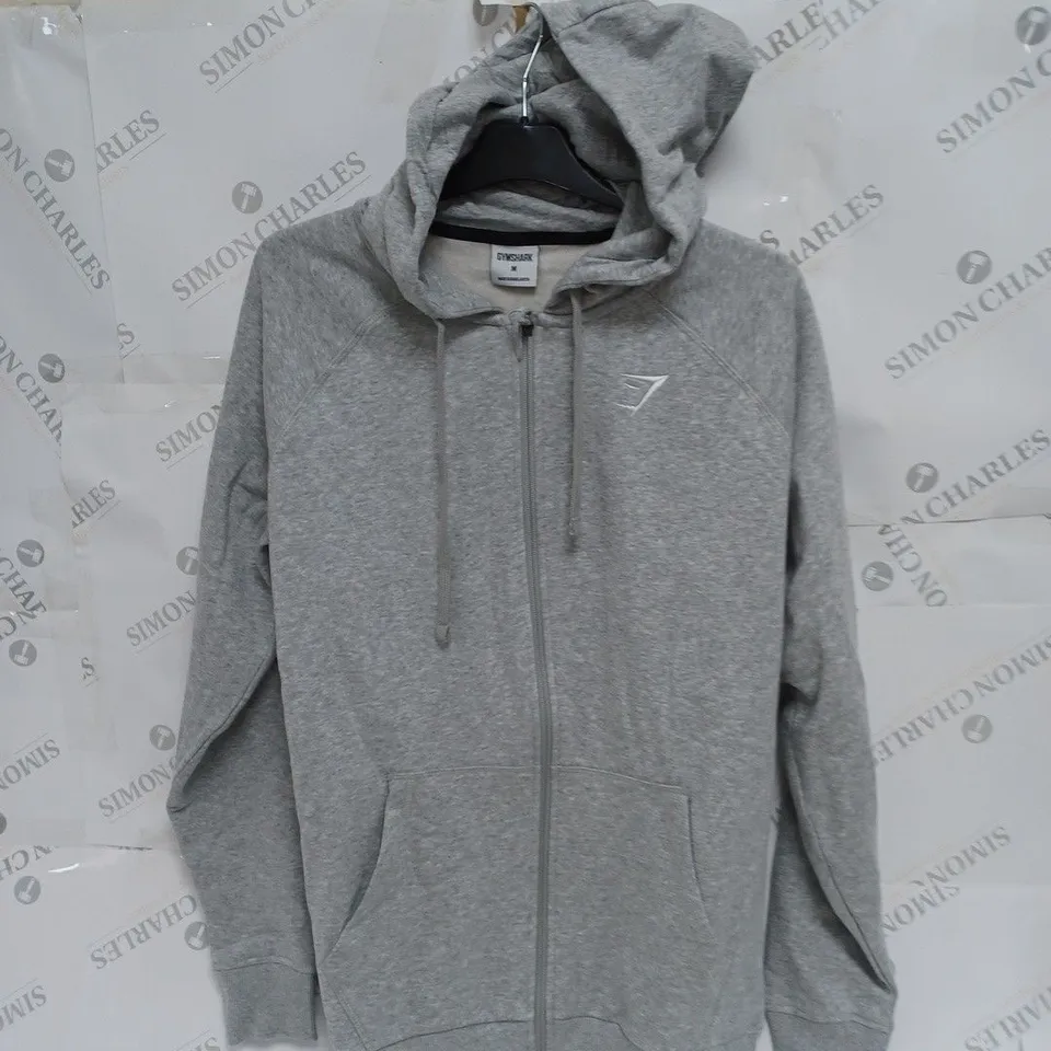 GYMSHARK GREY LOGO HOODIE- MEDIUM