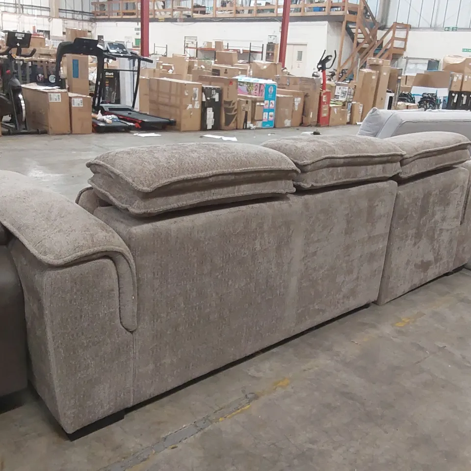 QUALITY DESIGNER CHUNKY WEAVE FABRIC UPHOLSTERED CORNER SOFA BED WITH STORAGE 