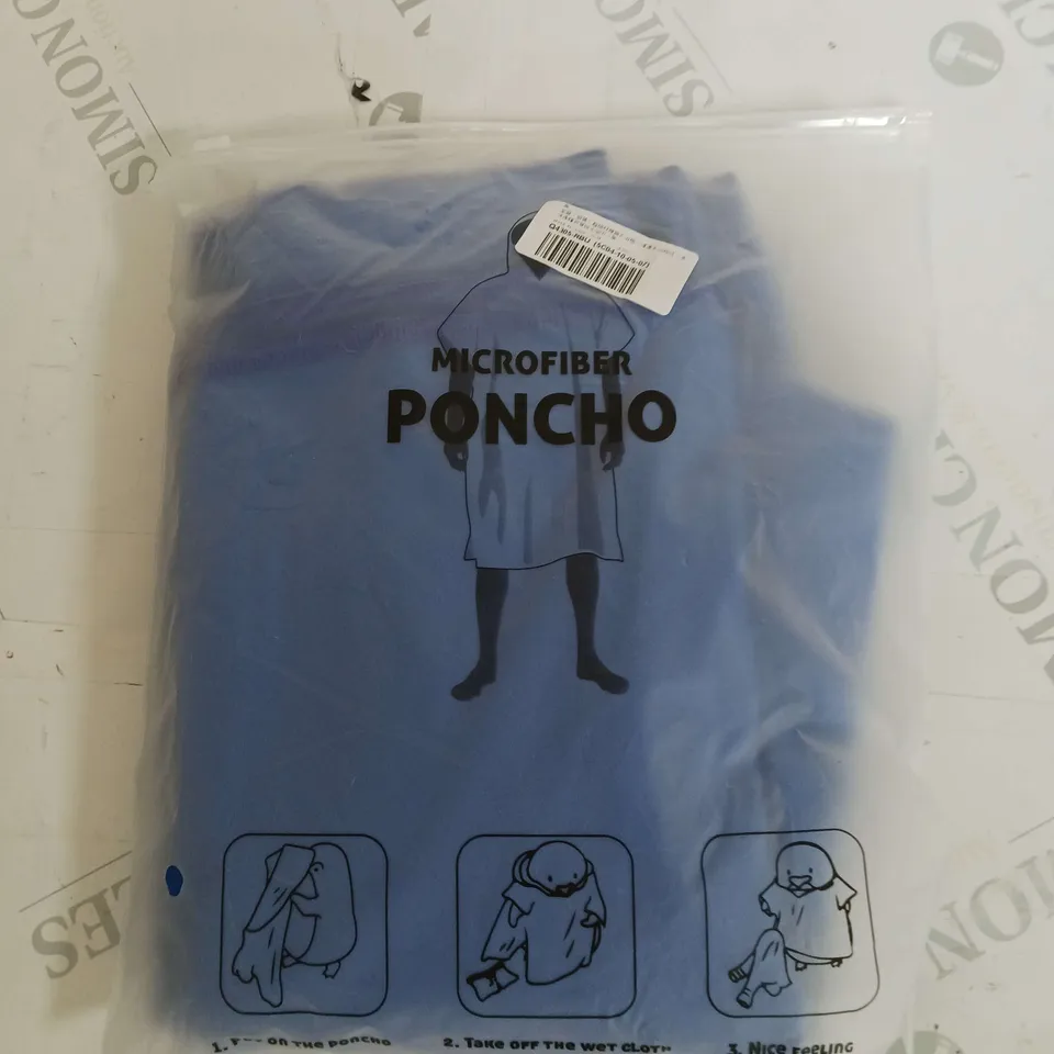 BAGGED MICROFIBRE PONCHO BLUE 