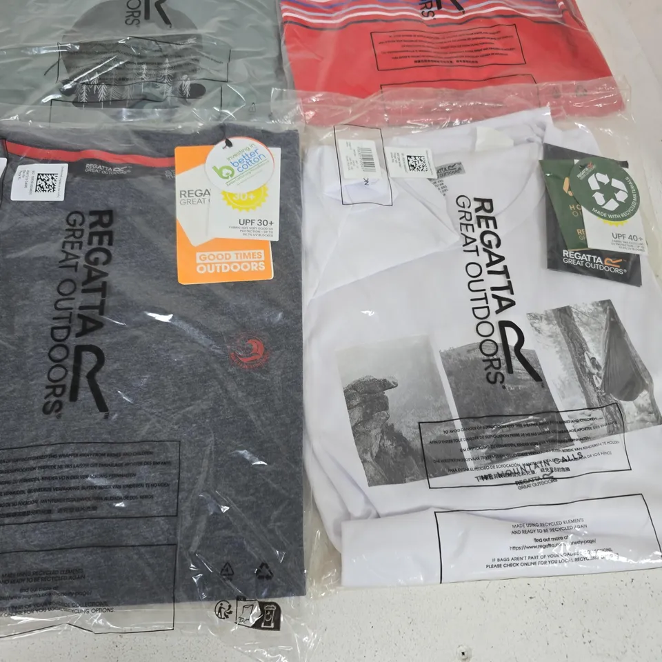 LOT OF 10 ASSORTED BRAND NEW REGATTA T-SHIRTS IN VARIOUS STYLES, COLOURS AND SIZES