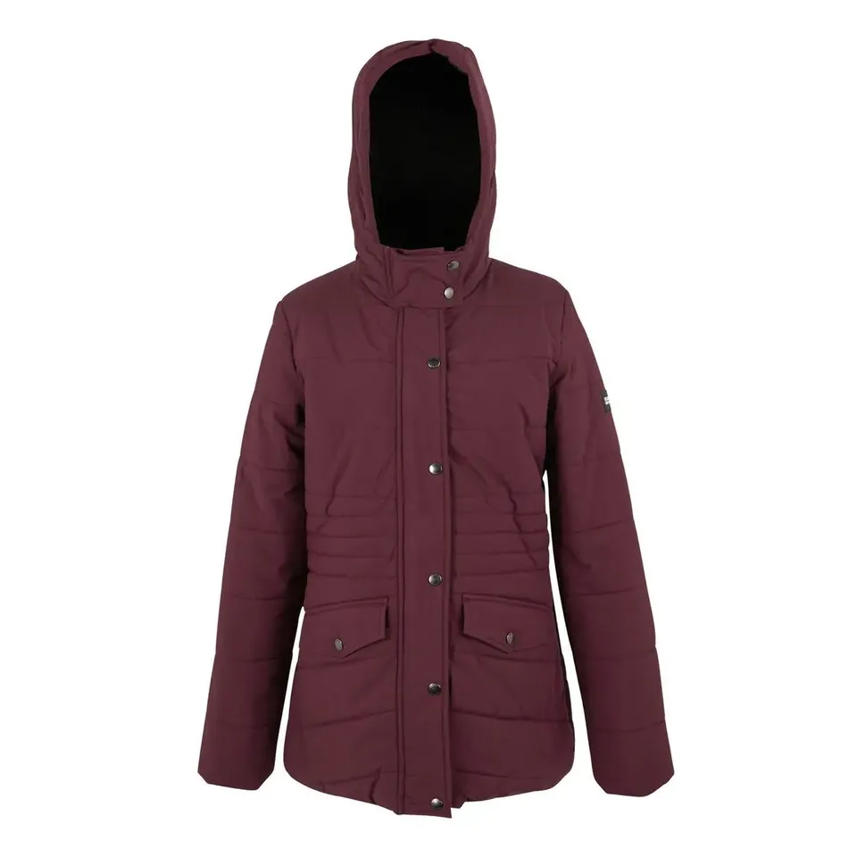 BRAND NEW REGATTA AGARA PADDED POLYESTER JACKET IN FIG/BLACK SIZE UK 16