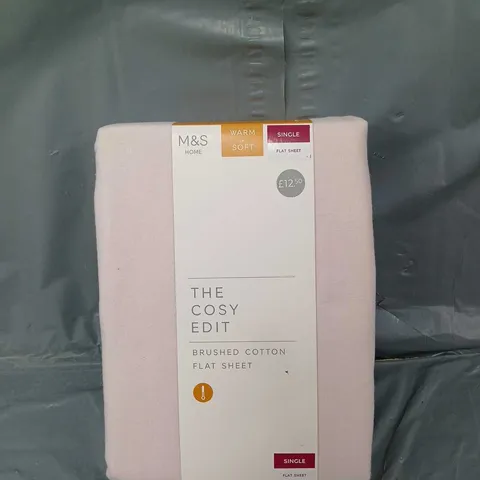M&S SINGLE FLAT SHEET -THE COSY EDIT - PINK 
