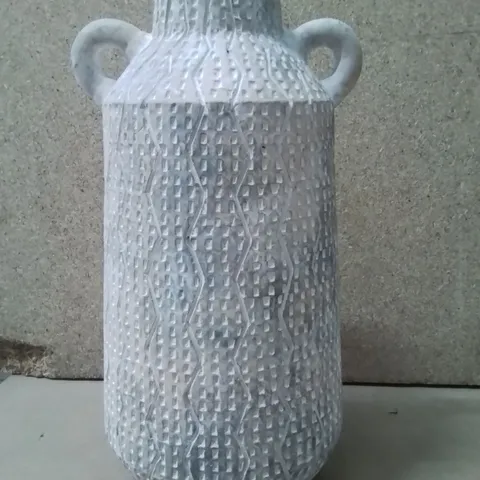 BOXED ESTRELLA BEIGE 30CM EARTHENWARE TABLE VASE