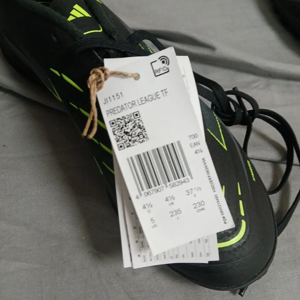 Adidas Predator League TF Soccer Boots in Black/Neon Yellow - uk 4.5