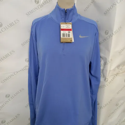 NIKE DRI-FIT WOMENS 1/4 ZIP IN BLUE SIZE L