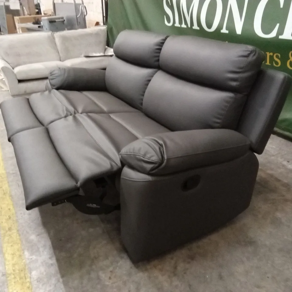 EDISON 3 SEATER LUXURY FAUX LEATHER MANUAL RECLINER RRP £799