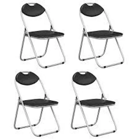 BOXED SET OF 4 FOLDING CHAIR WITH PADDED SEAT AND STABLE U-SHAPED FRAME FOR OFFICE/PARTY/CONFERENCE/DINING ROOM