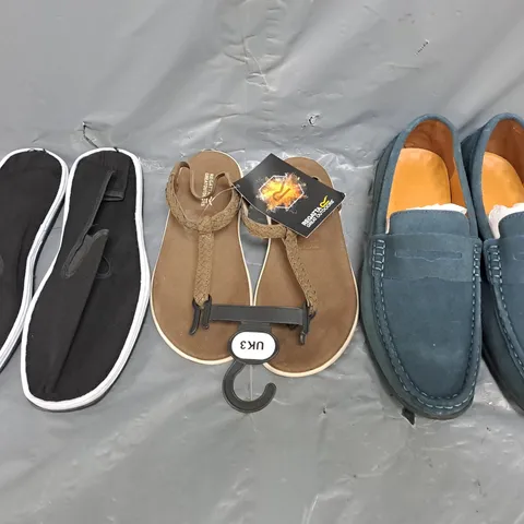 BOX OF APPROXIMATELY 15 ASSORTED PAIRS OF SHOES AND FOOTWEAR ITEMS IN VARIOUS COLOURS, STYLES, AND SIZES - COLLECTION ONLY