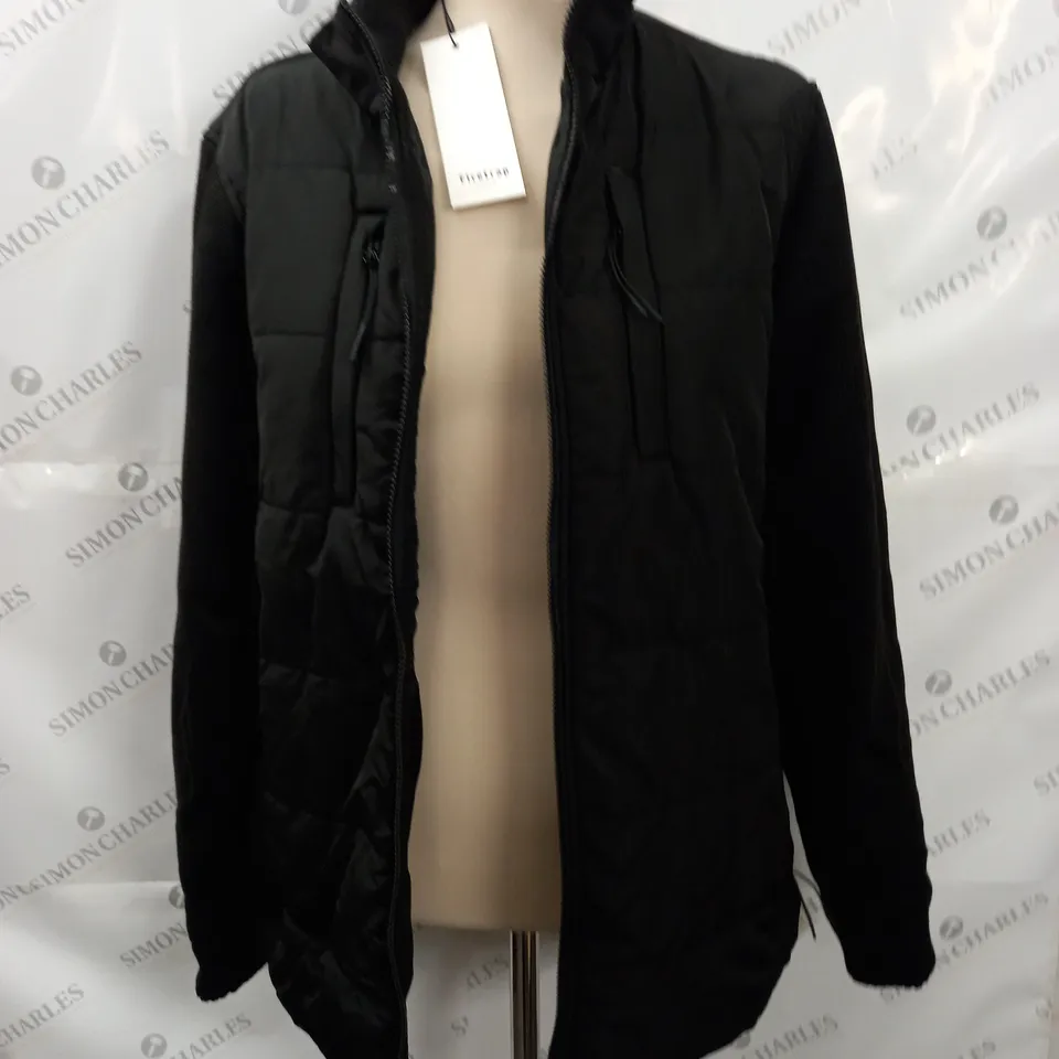 FIRETRAP SATORI ZIP THROUGH JACKET IN BLACK - L