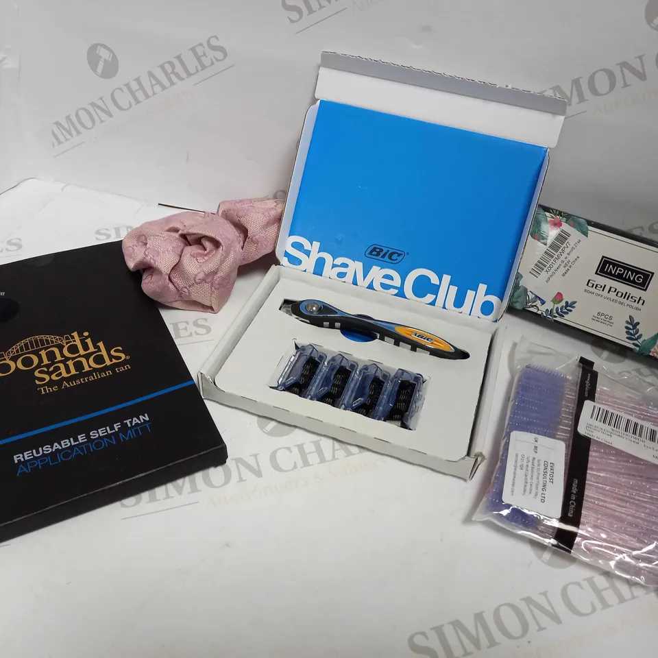 LOT OF APPROXIMATELY 20 ASSORTED HEALTH & BEAUTY ITEMS, TO INCLUDE GEL POLISH, TANNING MITT, SPOOLIES, ETC