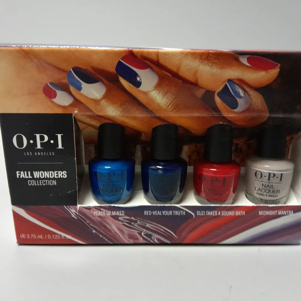 BOXED OPI FALL OF WONDERS COLLECTION, MINI GIFT SET, NAIL POLISH, 4 X 3.75ML RRP £21.99