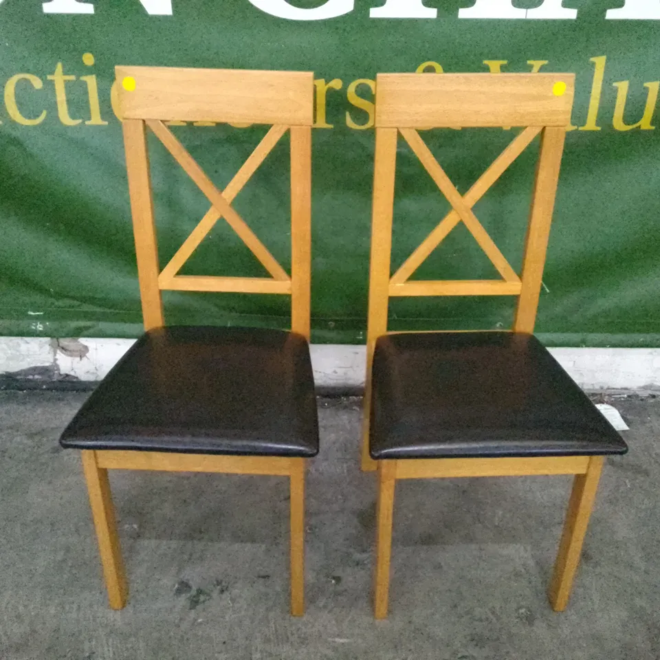 SET OF 2 NEW BALI OAK DINING CHAIRS