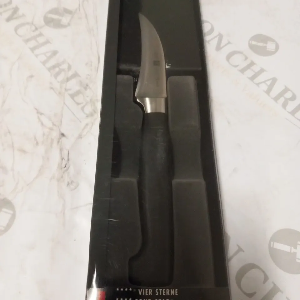 BRAND NEW BOXED ZWILLING FOUR STAR 70MM PEELING KNIFE