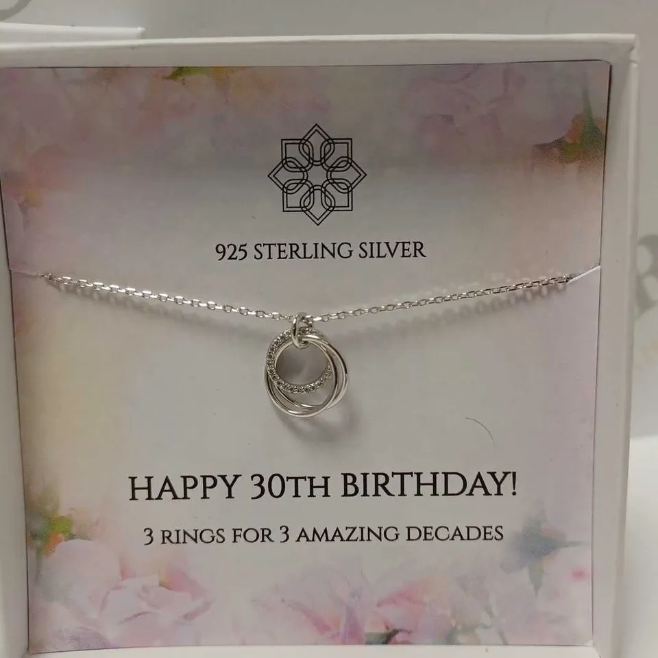 ANNABEL JEWELLERY 925 STERLING SILVER '30TH BIRTHDAY' NECKLACE