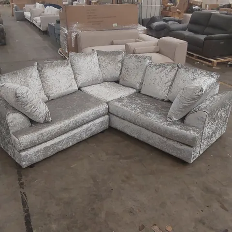 QUALITY DESIGNER TERRY 5 SEATER VELVET CORNER SECTIONAL