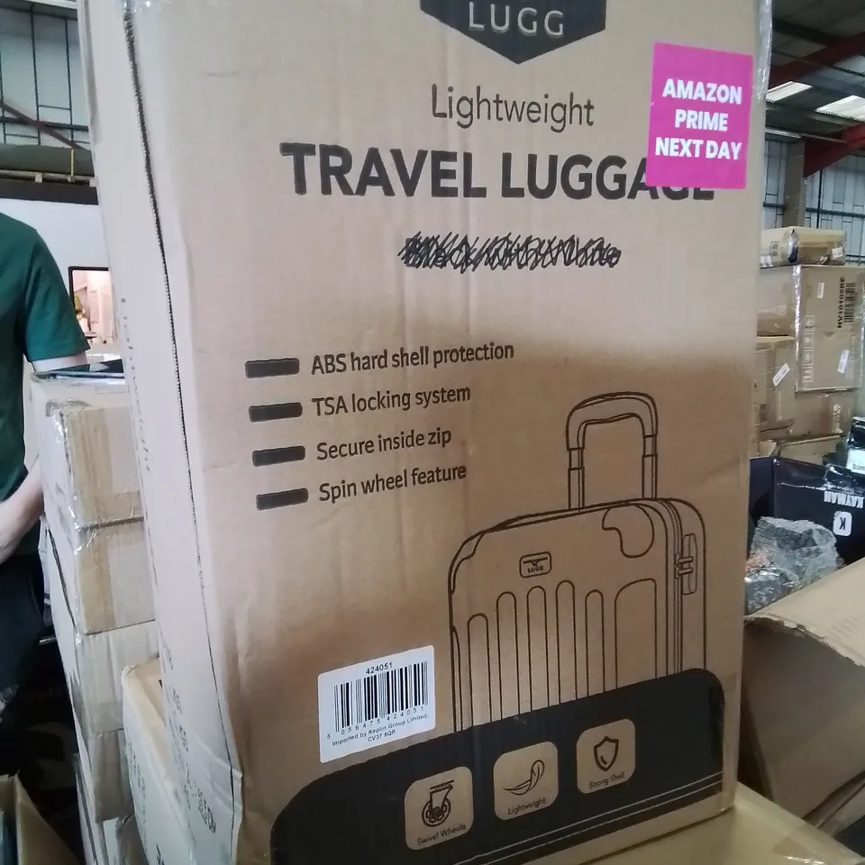 BOXED LIGHTWEIGHT TRAVEL LUGGAGE SUITCASE (COLOURS VARY)