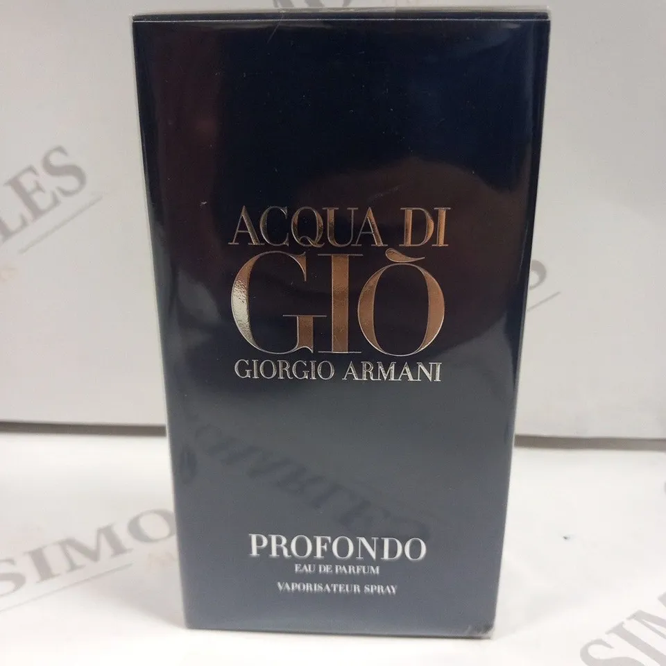 BOXED AND SEALED ACQUA DI GIO GIORGIO ARMANI PROFONDO EAU DE PARFUM 125ML