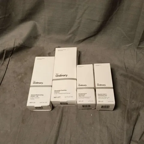 4 X THE ORDINARY PRODUCTS TO INCLUDE FOAMING CLEANSER, EXFOLIATING TONER ETC