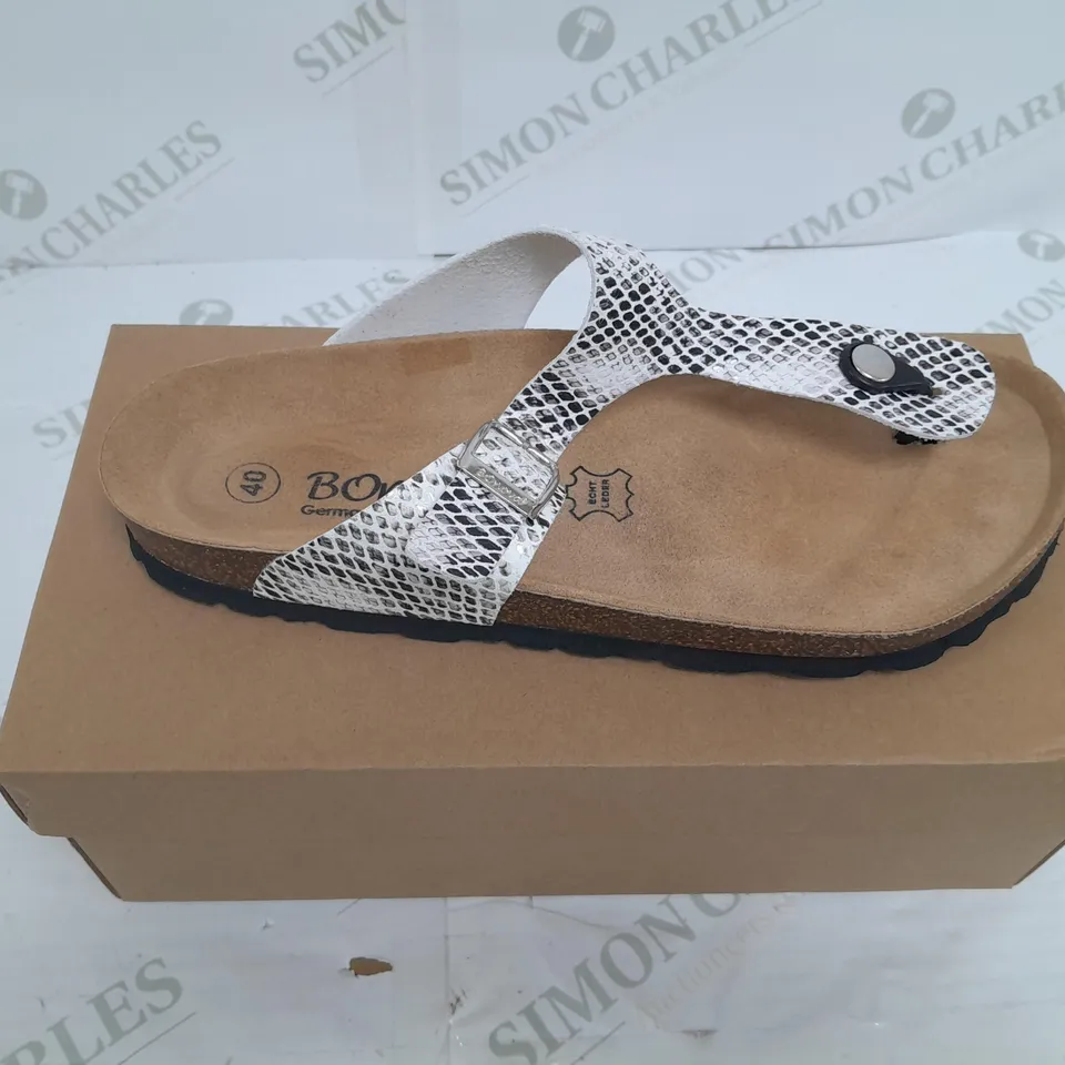 BONOVA GERMAN BIO INNOVATION OPEN TOE SANDLES ALIGATOR SIZE 40