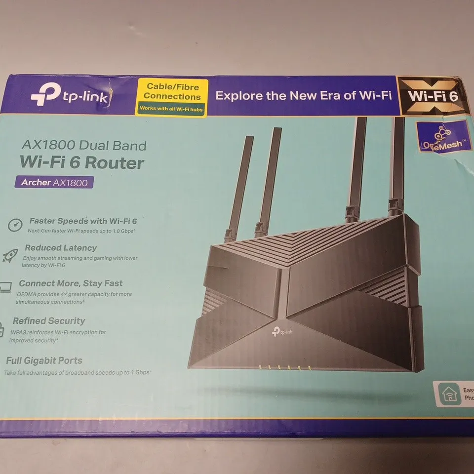 TP-LINK AX1800 DUAL BAND WI-FI 6 ROUTER ARCHER AX1800