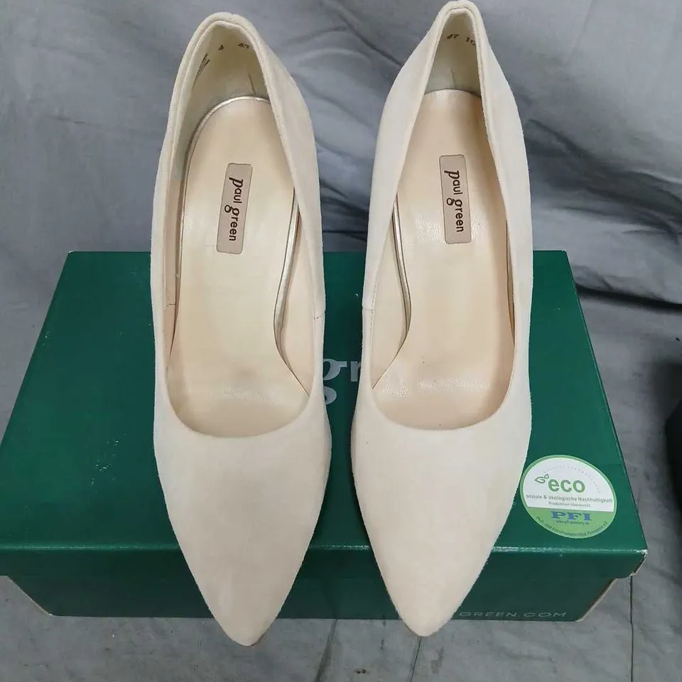 PAUL GREEN BEIGE SUEDE HIGH HEEL PUMPS – UK 4 – BOXED