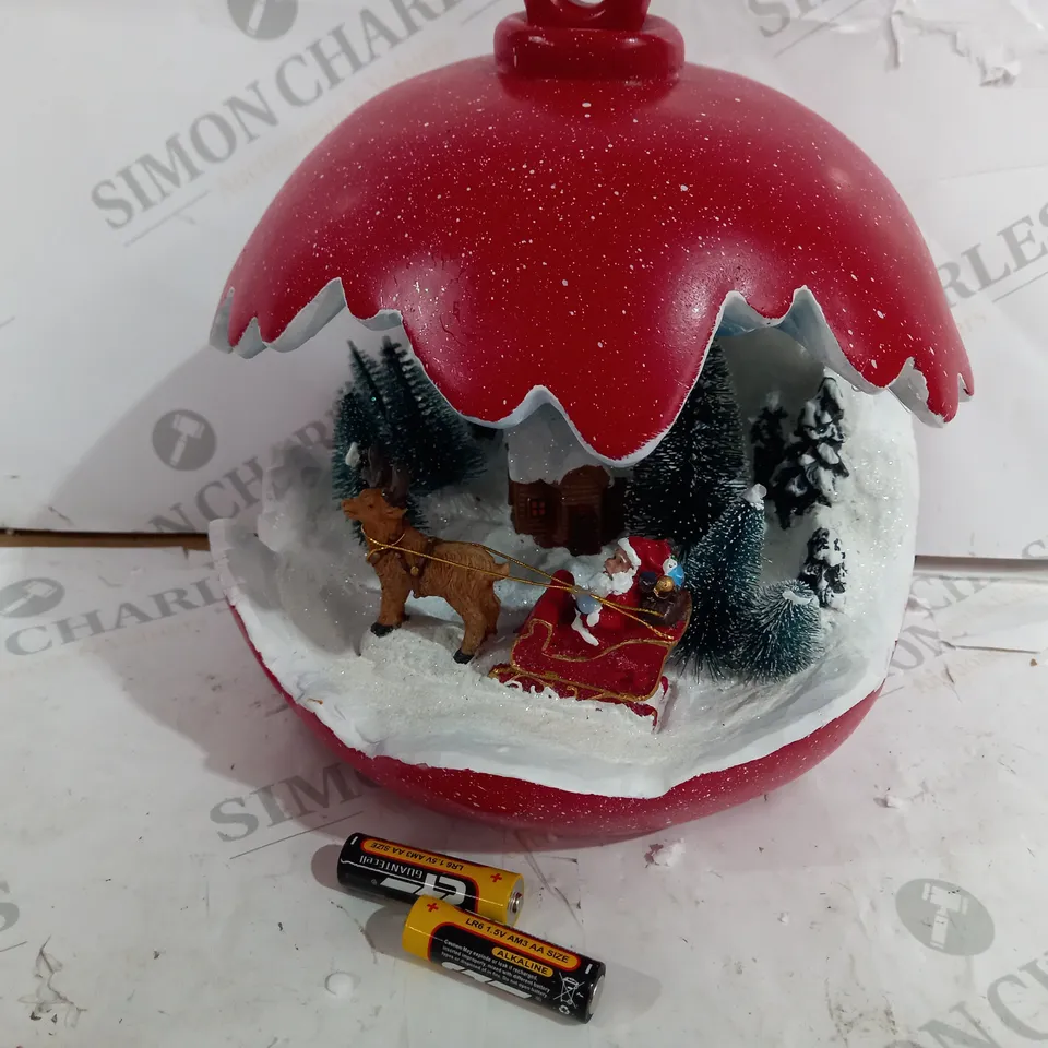 SANTAS EXPRESS PRE-LIT SPHERE WITH CHRISTMAS CHARACTER SCENE