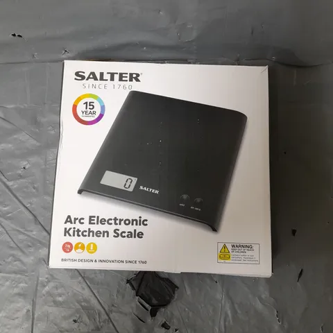 BOXED SALTER ARC ELECTRONIC KITCHEN SCALE 