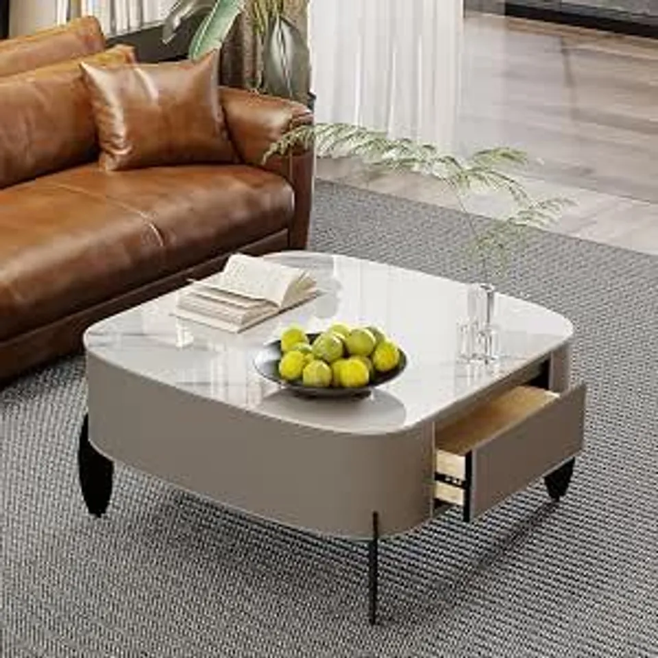 BOXED WISFOR COFFEE TABLE WHITE MARBLE EFFECT