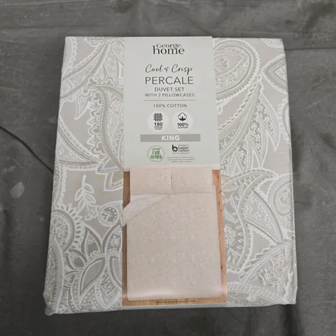 COOL & CRISP PERCALE DUVET SET IN FLORAL PATTERN - KING
