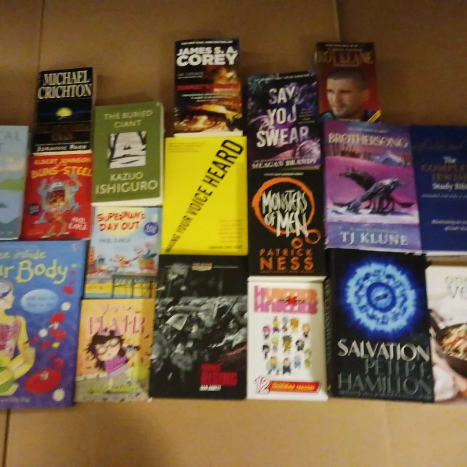 CAGE OF APPROXIMATELY 200 ASSORTED BOOKS FROM VARIOUS AUTHORS - COLLECTION ONLY 