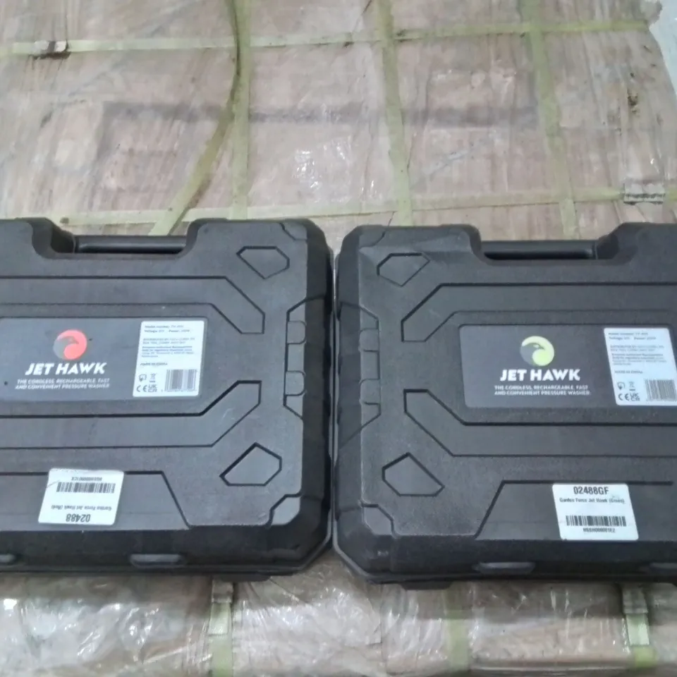 PALLET TO CONTAIN A LARGE QUANTITY OF JETHAWK CORDLESS PRESSURE WASHERS