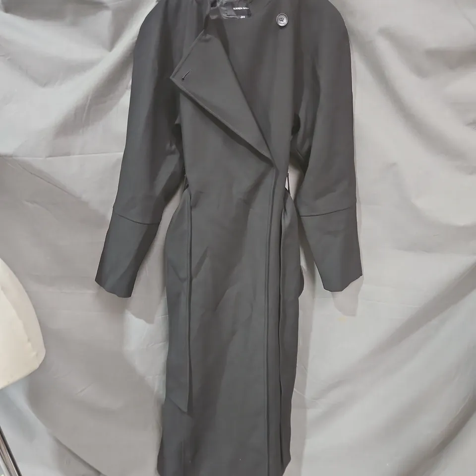 KAREN MILLEN WOMEN'S BLACK LONG COAT – UK SIZE 10 (US 6)