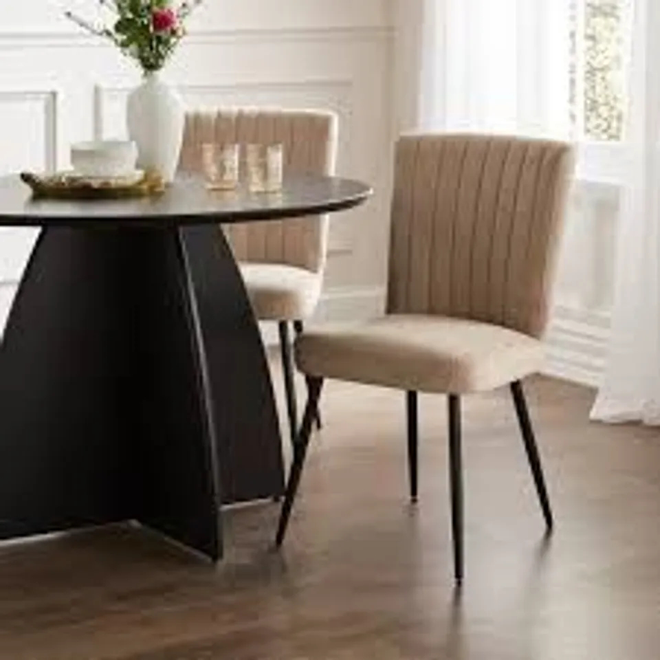 BOXED TAYLOR DINING CHAIR MINK COLOURED VELVET