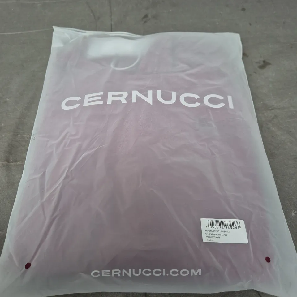 CERNUCCI WASHED HOODIE – RED, SIZE M