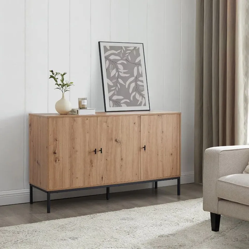 BOXED DUSK WILLOW LARGE SIDEBOARD - OAK EFFECT (1 BOX)