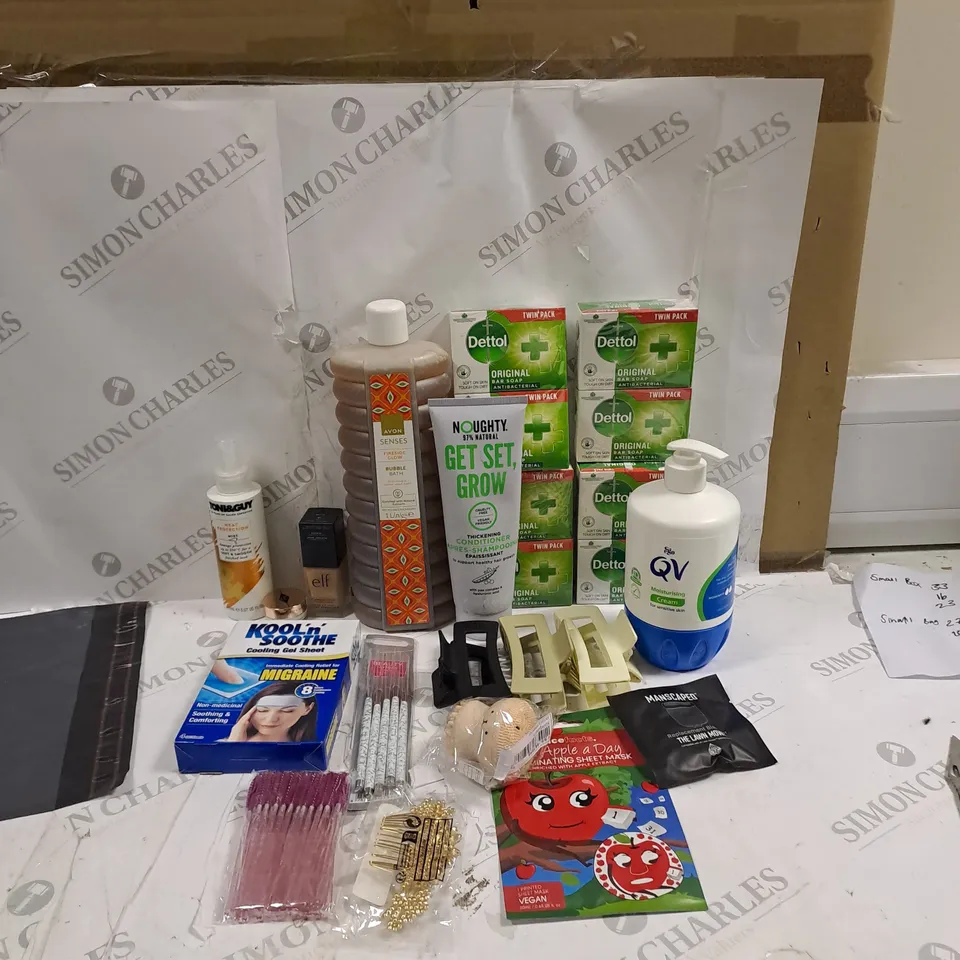 BOX OF 20 ASSORTED ITEMS TO INCLUDE DETTOL, AVON SENSE, MANSCAPED ETC 