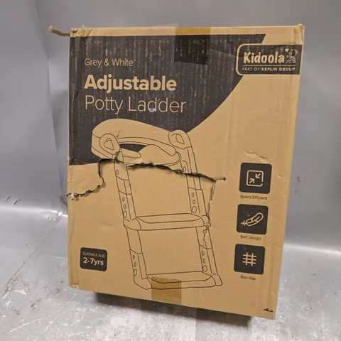 BOXED KIDOOLA ADJUSTABLE POTTY LADDER GREY AND WHITE