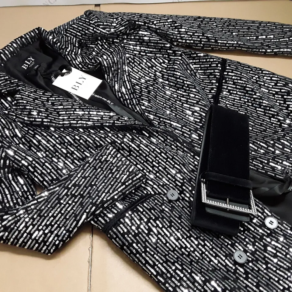 BLY SEQUIN BELTED BLAZER - UK 10