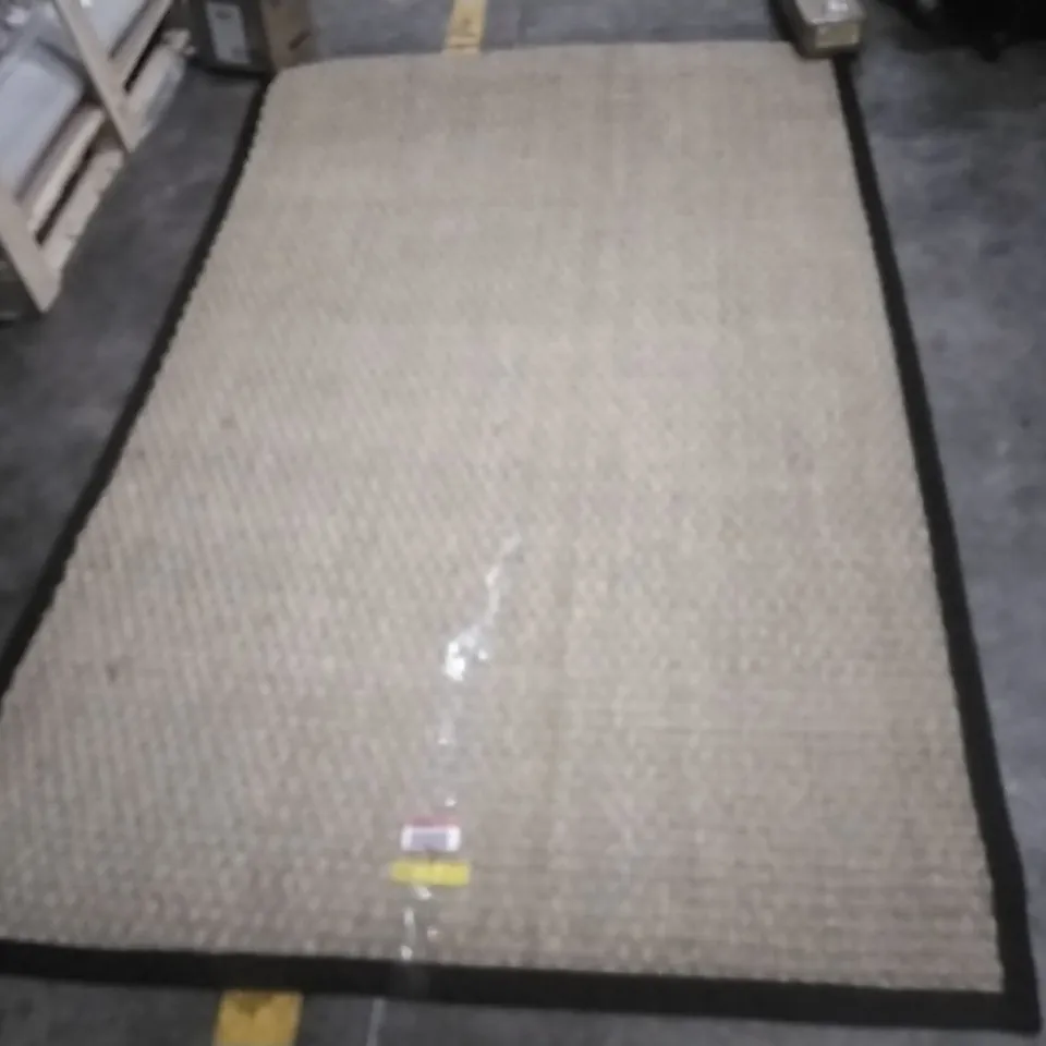 DELAPENA SOLID COLOUR BAMBOO SLAT / SEAGRASS HAND WOVEN AREA RUG APPROXIMATELY 245X152CM 