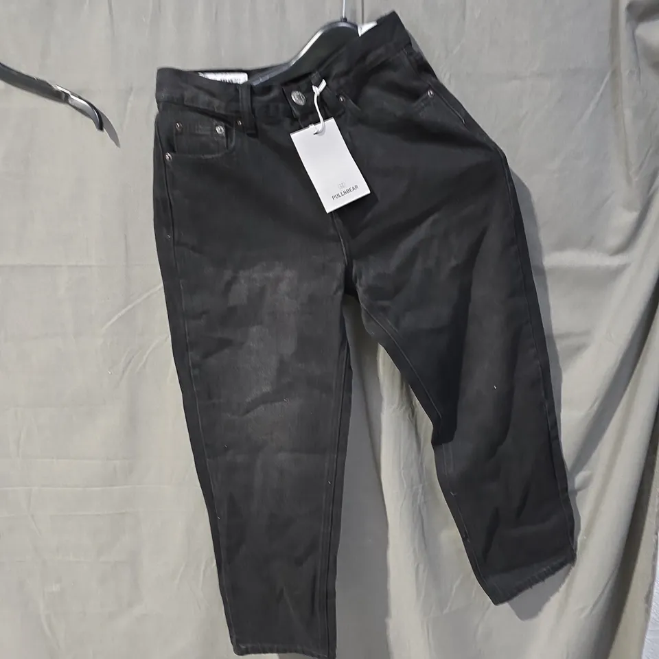 PULL&BEAR WOMEN'S BLACK DENIM JEANS - PETITE, UK 6 (EU 34, US 2)