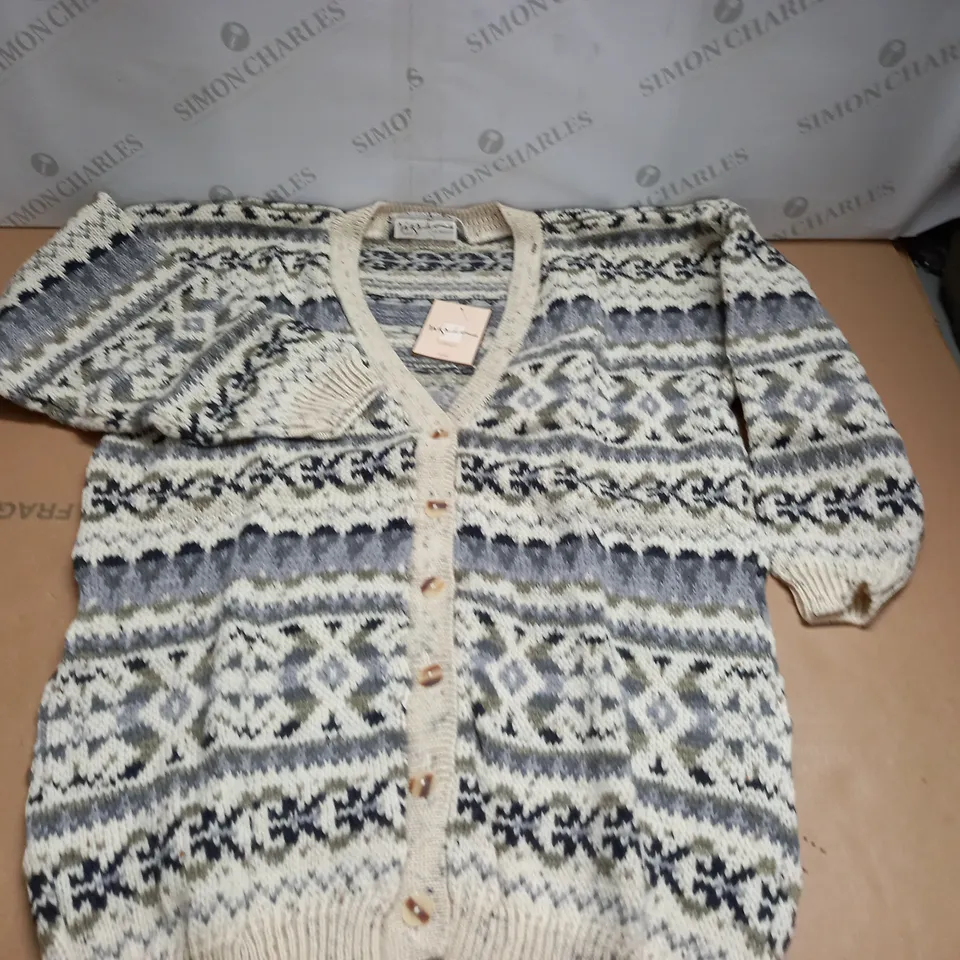LOT OF 10 AS NEW LA MAILE V-NECK GREY CARDIGAN - SIZE UNSPECIFIED