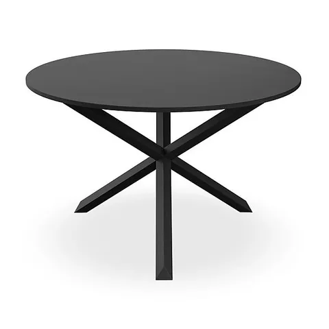 BOXED MALVERN DINING TABLE - BLACK TOP AND LEGS (2 BOXES)