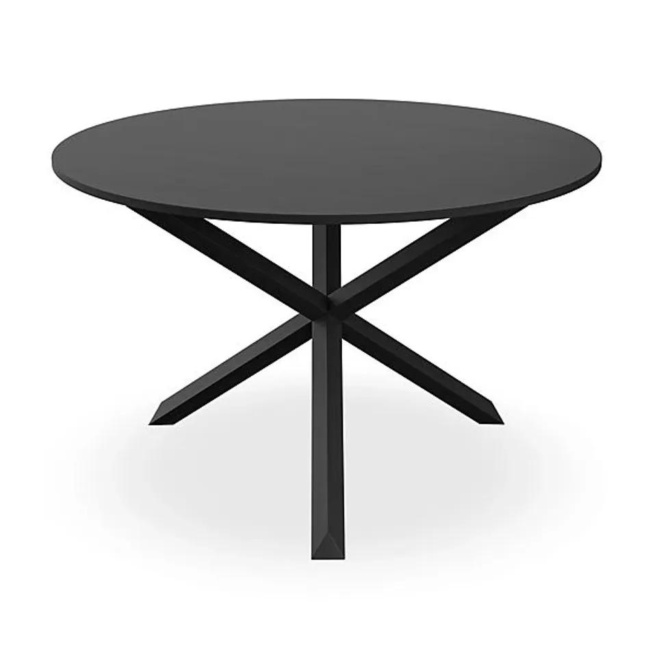 BOXED MALVERN DINING TABLE - BLACK TOP AND LEGS (2 BOXES)