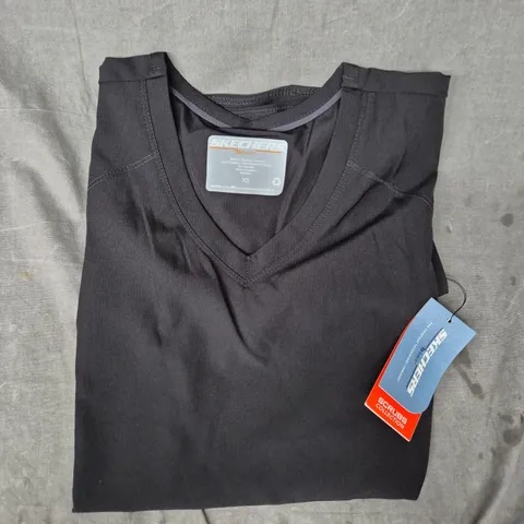 SKECHERS BY BARCO WOMEN'S SCRUBS COLLECTION TOP IN BLACK SIZE XS